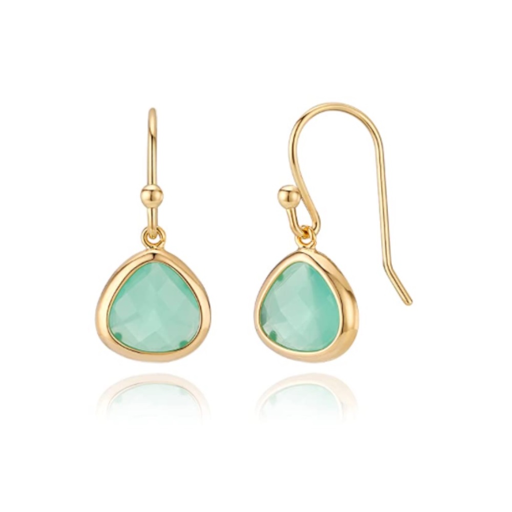 Crystal Glass Aqua Blue Mint Green Drop Earrings